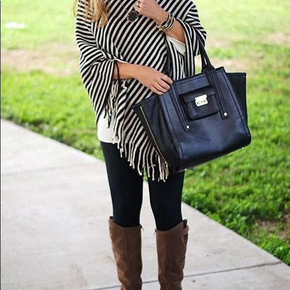 Striped Poncho- New With 🏷 - Picture 2 of 3